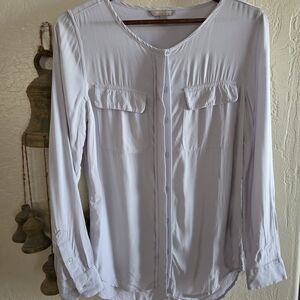 Banana Republic Soft Gray Button-Down Blouse